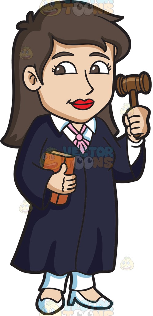 A female judge holding a gavel